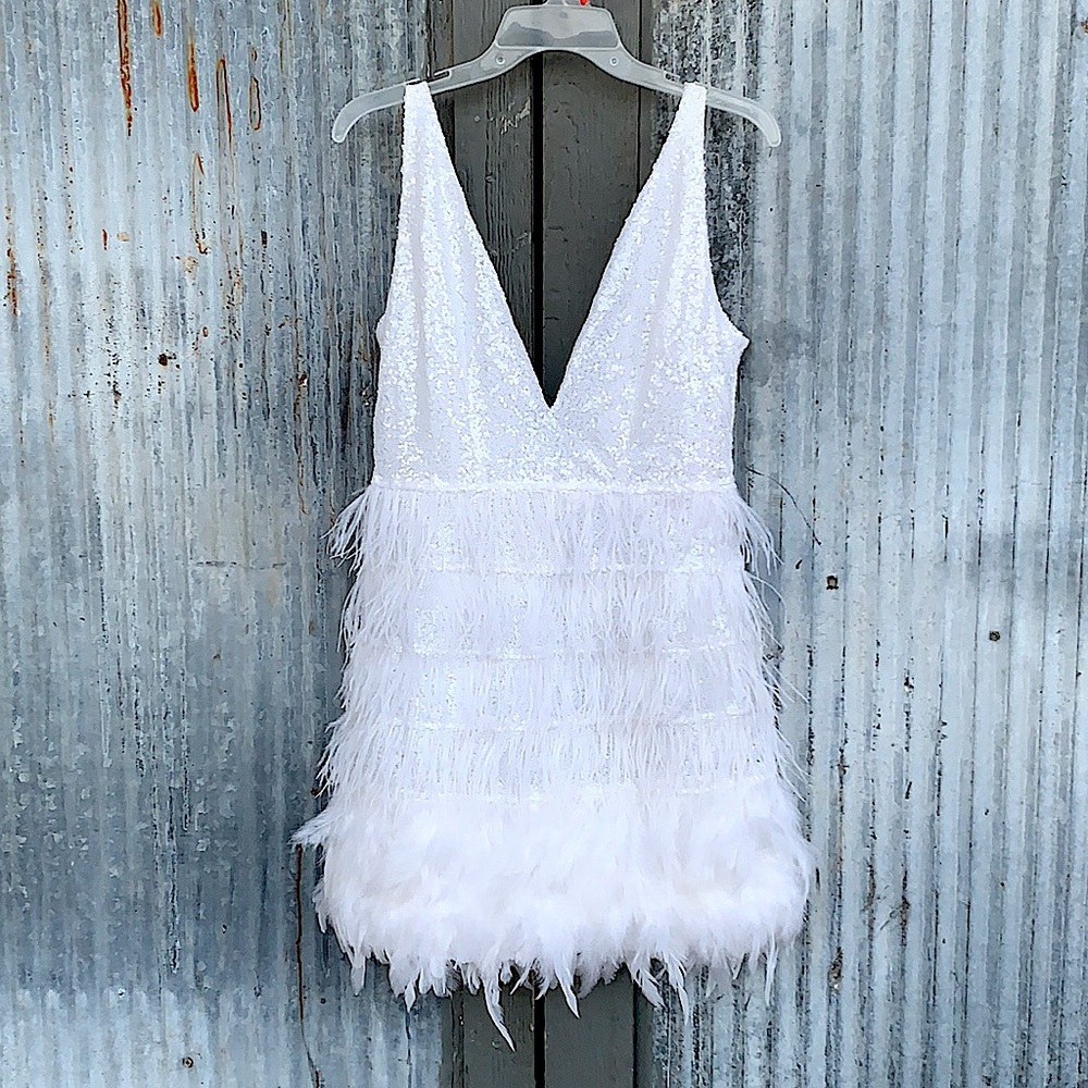 White Bodycon Evening Dress Size L